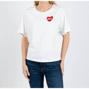 NEW OUI heart tee in cloud dancer